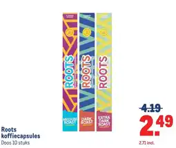 Makro Roots koffiecapsules aanbieding