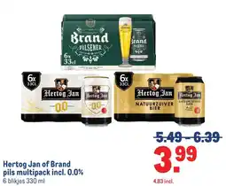 Makro Hertog Jan of Brand pils multipack incl. 0.0% aanbieding