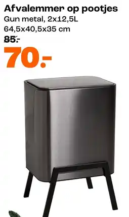 Kwantum Afvalemmer op pootjes aanbieding