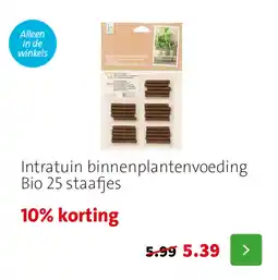 Intratuin Intratuin binnenplantenvoeding Bio 25 staafjes aanbieding
