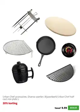 Intratuin Urban Chef accessoires. Diverse soorten. Bijvoorbeeld Urban Chef half cast iron plate L. aanbieding