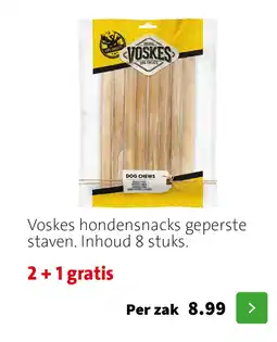Intratuin Voskes hondensnacks geperste staven. Inhoud 8 stuks. aanbieding