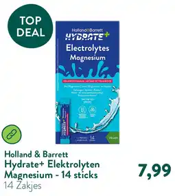 Holland & Barrett Hydrate+ Elektrolyten Magnesium - 14 sticks aanbieding