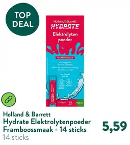 Holland & Barrett Hydrate Elektrolytenpoeder Framboossmaak - 14 sticks aanbieding