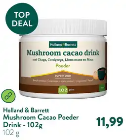 Holland & Barrett Mushroom Cacao Poeder Drink - 102g aanbieding