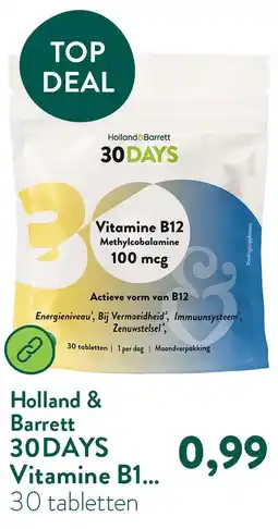 Holland & Barrett 30DAYS Vitamine B12 Methylcobalamine 100mcg aanbieding