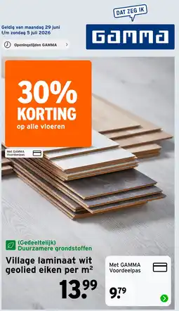 GAMMA Village laminaat wit geolied eiken per m² aanbieding