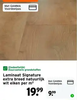 GAMMA Laminaat Signature extra breed natuurlijk wit eiken aanbieding