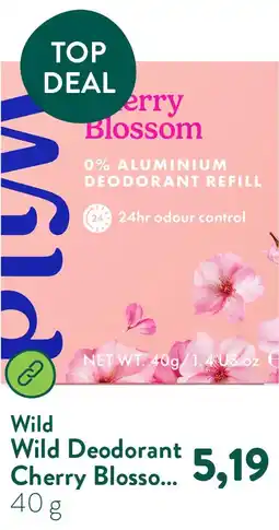 Holland & Barrett Wild Deodorant Cherry Blossom Navulling aanbieding