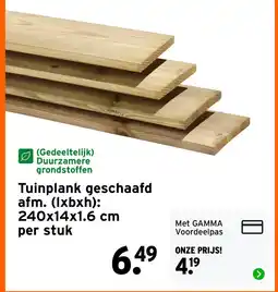 GAMMA Tuinplank geschaafd afm. (lxbxh): 240x14x1.6 cm aanbieding