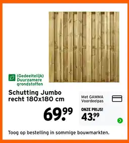 GAMMA Schutting Jumbo recht 180x180 cm aanbieding