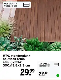GAMMA WPC vlonderplank houtlook bruin afm. (lxbxh): 300x13.8x2.3 cm aanbieding