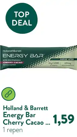 Holland & Barrett Energy Bar Cherry Cacao - 48g aanbieding
