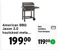GAMMA American BBQ Jaxon 2.0 houtskool metaal grijs 57 x 42 cm aanbieding