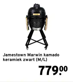 GAMMA Jamestown Marwin kamado keramiek zwart (M/L) aanbieding