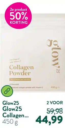 Holland & Barrett Glow25 Collagen Powder Unflavoured – 450g aanbieding