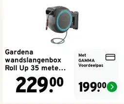 GAMMA Gardena wandslangenbox Roll Up 35 meter incl tuinspuit aanbieding