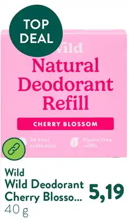 Holland & Barrett Wild Deodorant Cherry Blossom Navulling aanbieding