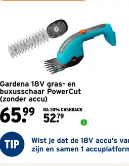 GAMMA Gardena 18V gras- en buxusschaar PowerCut (zonder accu) aanbieding