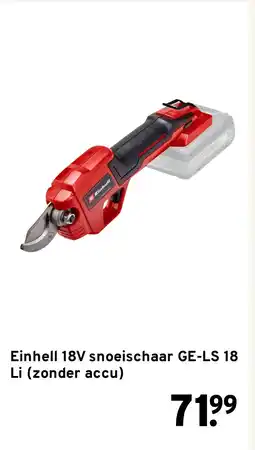 GAMMA Einhell 18V snoeischaar GE-LS 18 Li (zonder accu) aanbieding