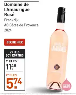 Gall & Gall Domaine de l'Amaurigue Rosé 75CL aanbieding