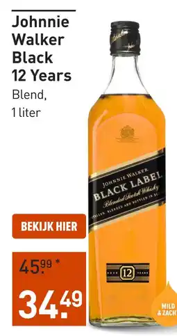Gall & Gall Johnnie Walker Black 12 Years 100CL aanbieding