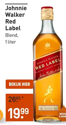 Gall & Gall Johnnie Walker Red Label 100CL aanbieding