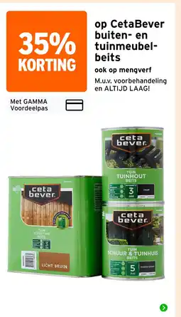 GAMMA op CetaBever buiten- en tuinmeubel- beits aanbieding