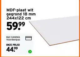 GAMMA MDF-plaat wit gegrond 18 mm aanbieding