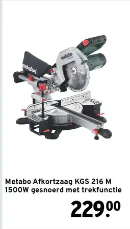 GAMMA Metabo Afkortzaag KGS 216 M 1500W gesnoerd met trekfunctie aanbieding