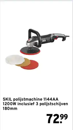 GAMMA SKIL polijstmachine 1144AA 1200W inclusief 3 polijstschijven 180mm aanbieding