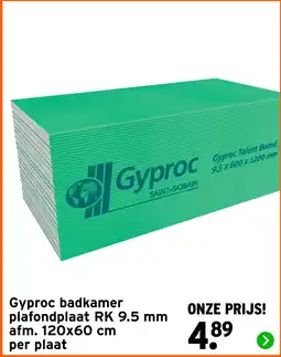 GAMMA Gyproc badkamer plafondplaat RK 9.5 mm afm. 120x60 cm aanbieding