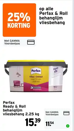 GAMMA Perfax Ready & Roll behanglijm vliesbehang aanbieding