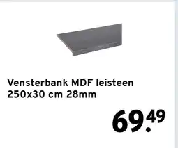 GAMMA Vensterbank MDF leisteen 250x30 cm 28mm aanbieding