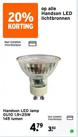 GAMMA Handson LED lamp aanbieding