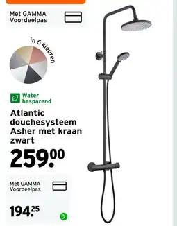 GAMMA Atlantic douchesysteem Asher met kraan zwart aanbieding