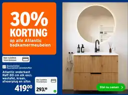 GAMMA Atlantic onderkast Raff 80 cm eik excl. wastafel, kraan, afvoerplug en sifon aanbieding