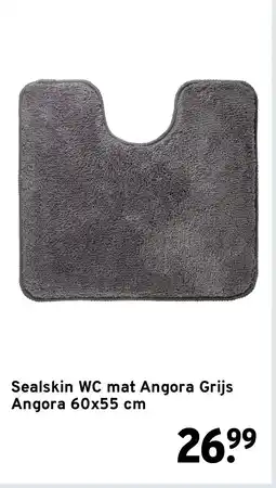 GAMMA Sealskin WC mat Angora Grijs Angora 60x55 cm aanbieding