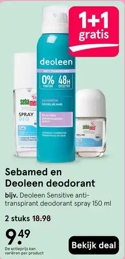 Etos Sebamed en Deoleen deodorant aanbieding