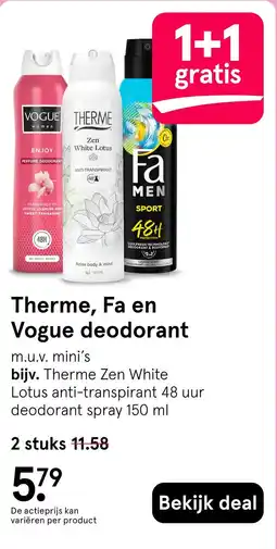 Etos Therme, Fa en Vogue deodorant aanbieding