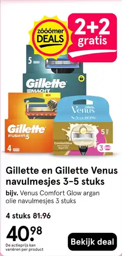 Etos Gillette en Gillette Venus navulmesjes 3-5 stuks aanbieding