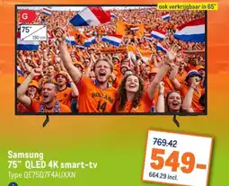 Makro Samsung 75" QLED 4K smart-tv aanbieding