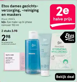 Etos Etos dames gezichts- verzorging, -reiniging en maskers aanbieding