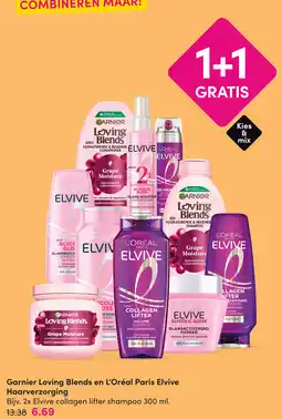 DA Garnier Loving Blends en L'Oréal Paris Elvive Haarverzorging aanbieding