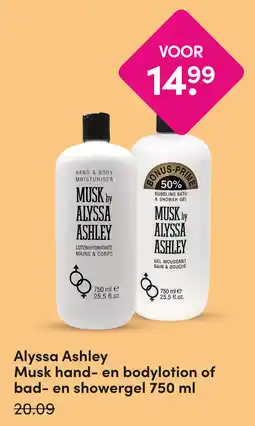 DA Alyssa Ashley Musk hand- en bodylotion of bad- en showergel aanbieding