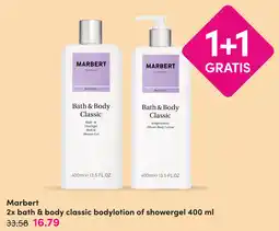 DA Marbert 2x bath & body classic bodylotion of showergel aanbieding