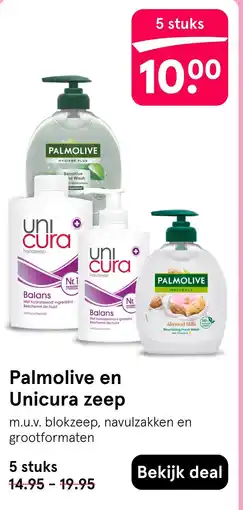 Etos Palmolive en Unicura zeep aanbieding