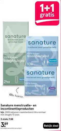 Etos Sanature menstruatie- en incontinentieproducten aanbieding