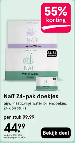 Etos Naïf 24-pak doekjes aanbieding