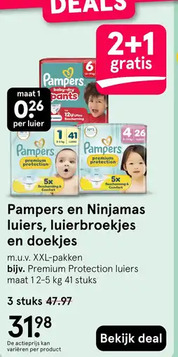 Etos Pampers en Ninjamas luiers, luierbroekjes en doekjes aanbieding